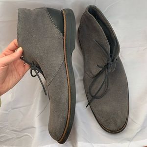 Sperry Top Sider Grey Suede Lace Up Chukka Boots Shoes Mens
